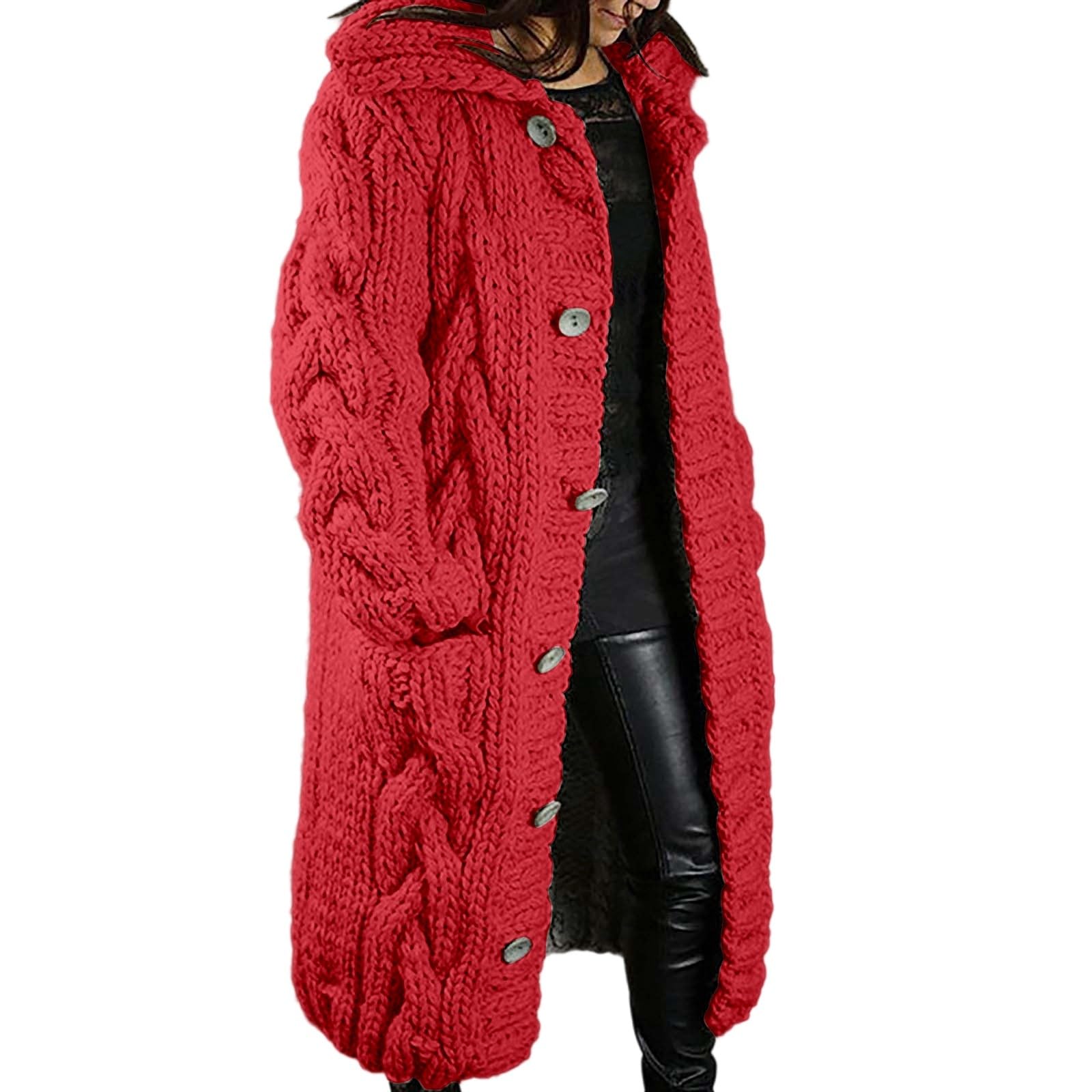 Cardigan Lungo Casual da Donna con Bottoni, Leggero, Lavorato a Maglia, Aperto sul Davanti