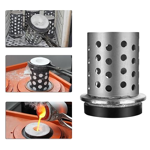 Vista 91 de DZQ Frasco de fundición perforada al vacío, acero inoxidable 304 con brida con base de bebedero de goma, varios tamaños para fundición de metal