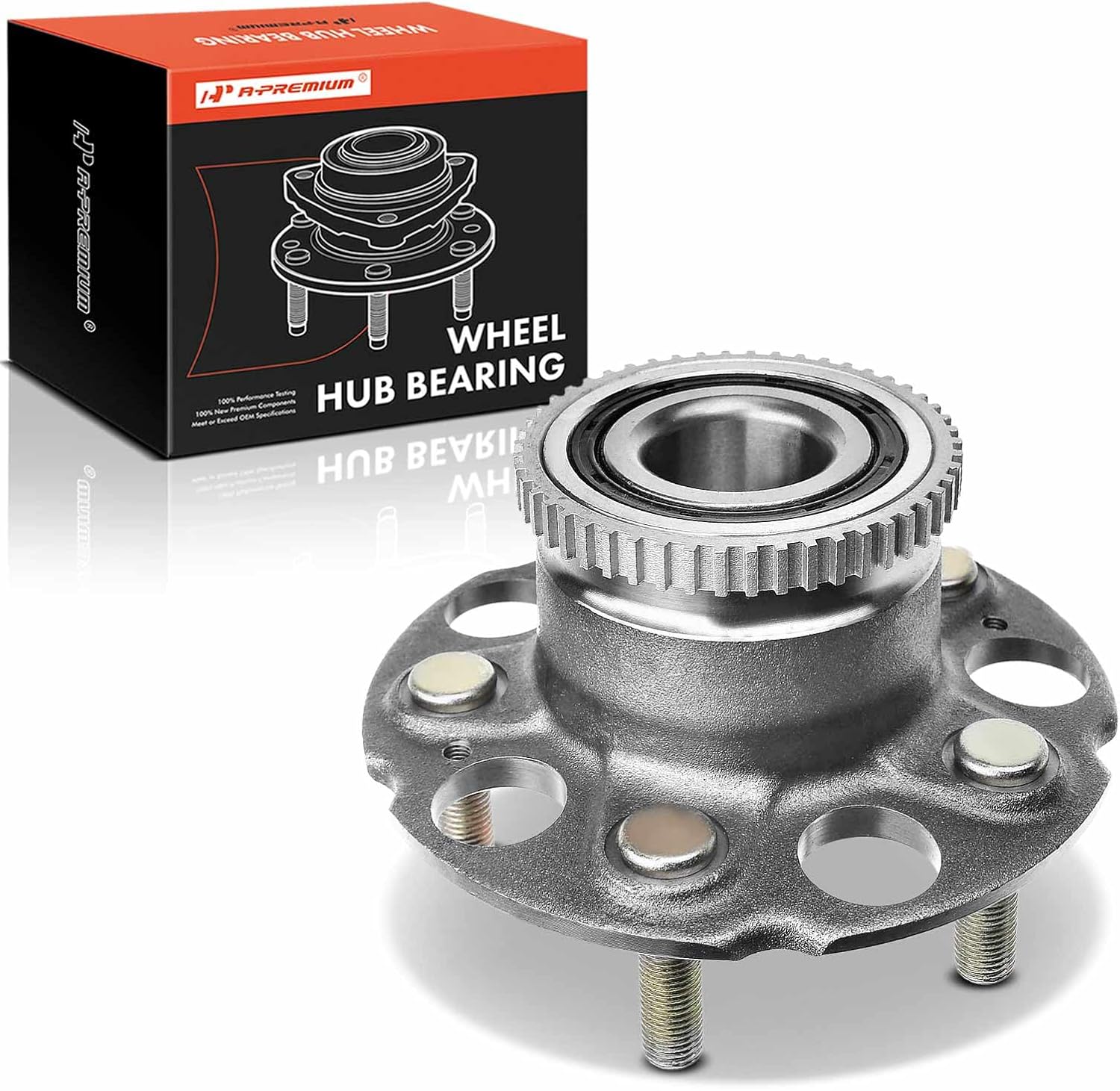 A-Premium Rear Wheel Bearing and Hub Assembly with ABS Ring & 5-Lug Compatible with Honda Odyssey 1999-2004 & Isuzu Oasis 1999