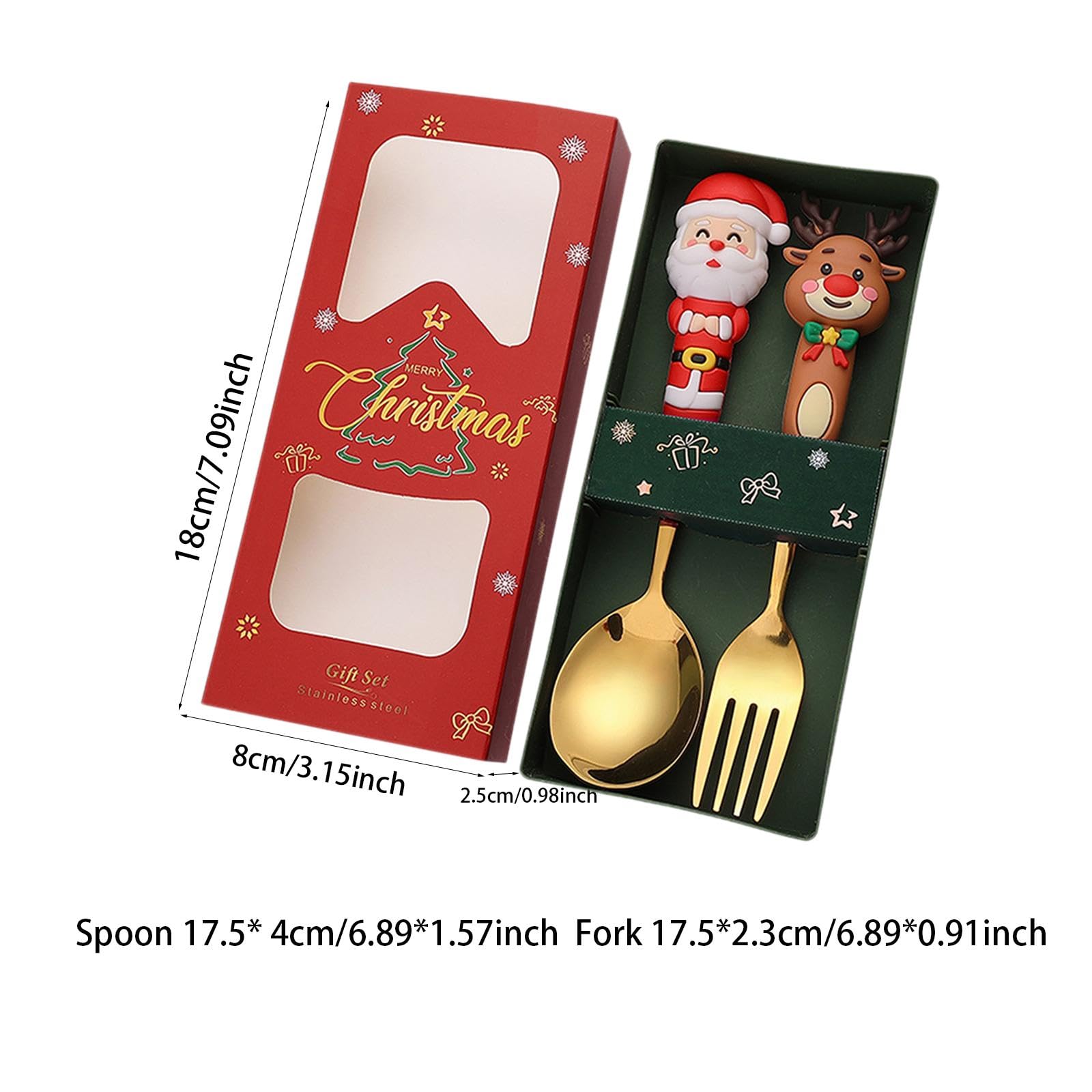 Set di 5 cucchiai di Natale forchette set di posate natalizie per uso quotidiano cucina di Natale 2C