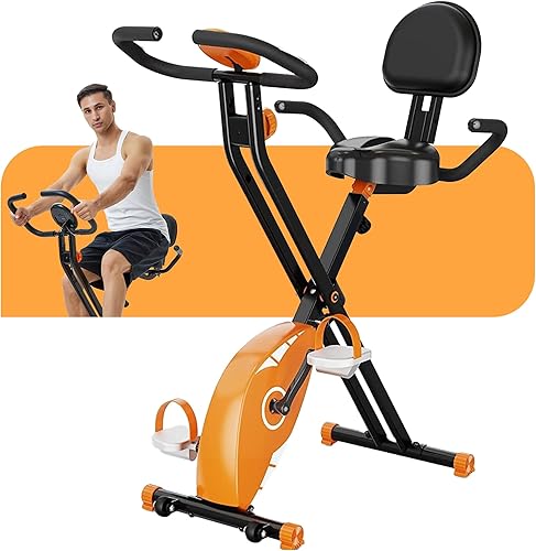 Bicicleta estática plegable, máquina de bicicleta estacionaria plegable, bicicleta de ciclismo vertical para interiores, resistencia ajustable