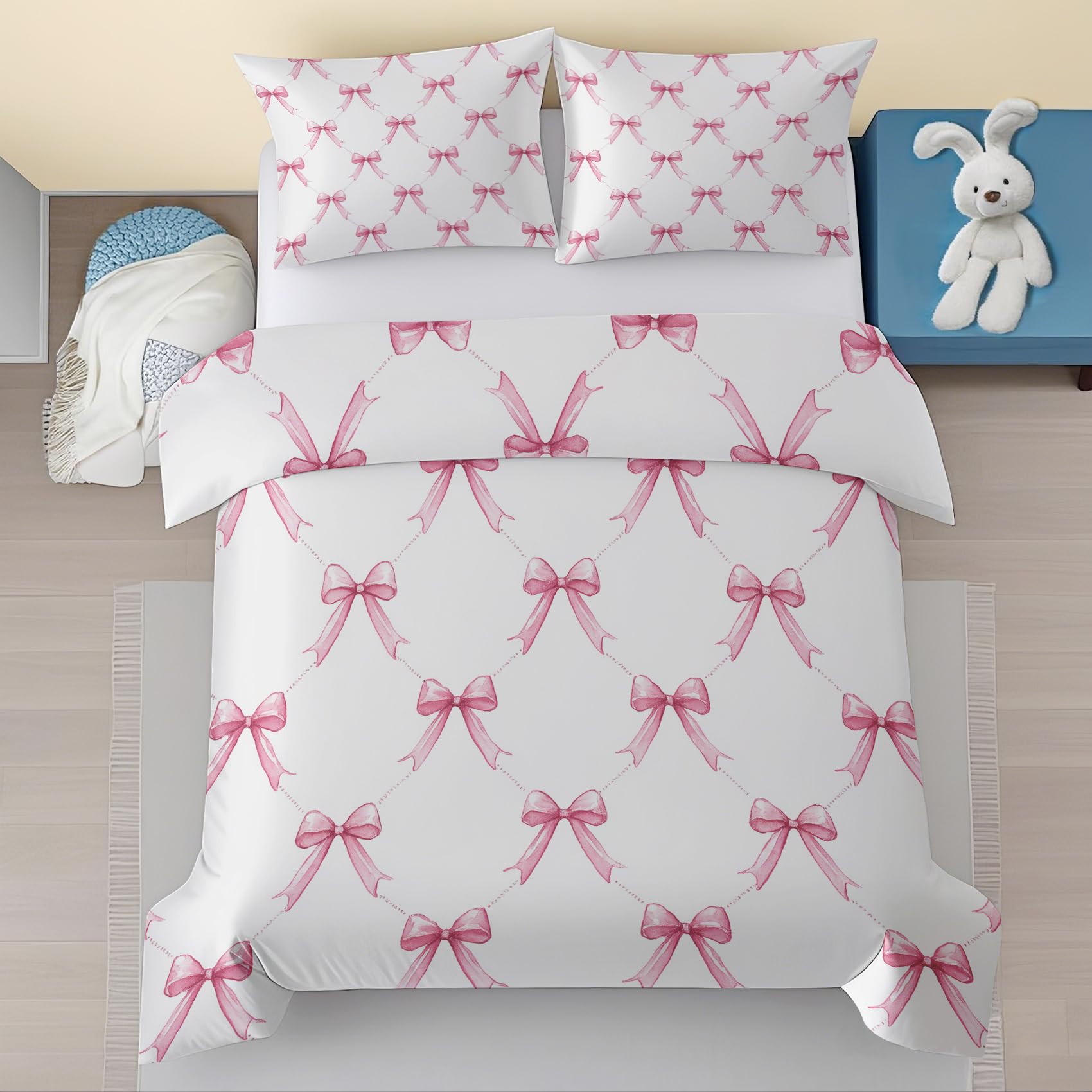 Housse de couette 135x200 en microfibre avec zip pour éviter que la couette glisse