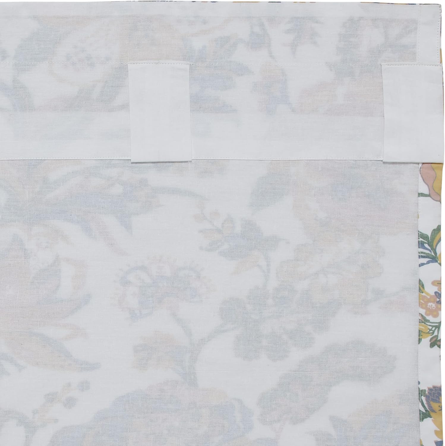 VHC Brands Wilder, Farmhouse Window Valance Curtain, Scalloped, Floral, Blue & Green, 18x72