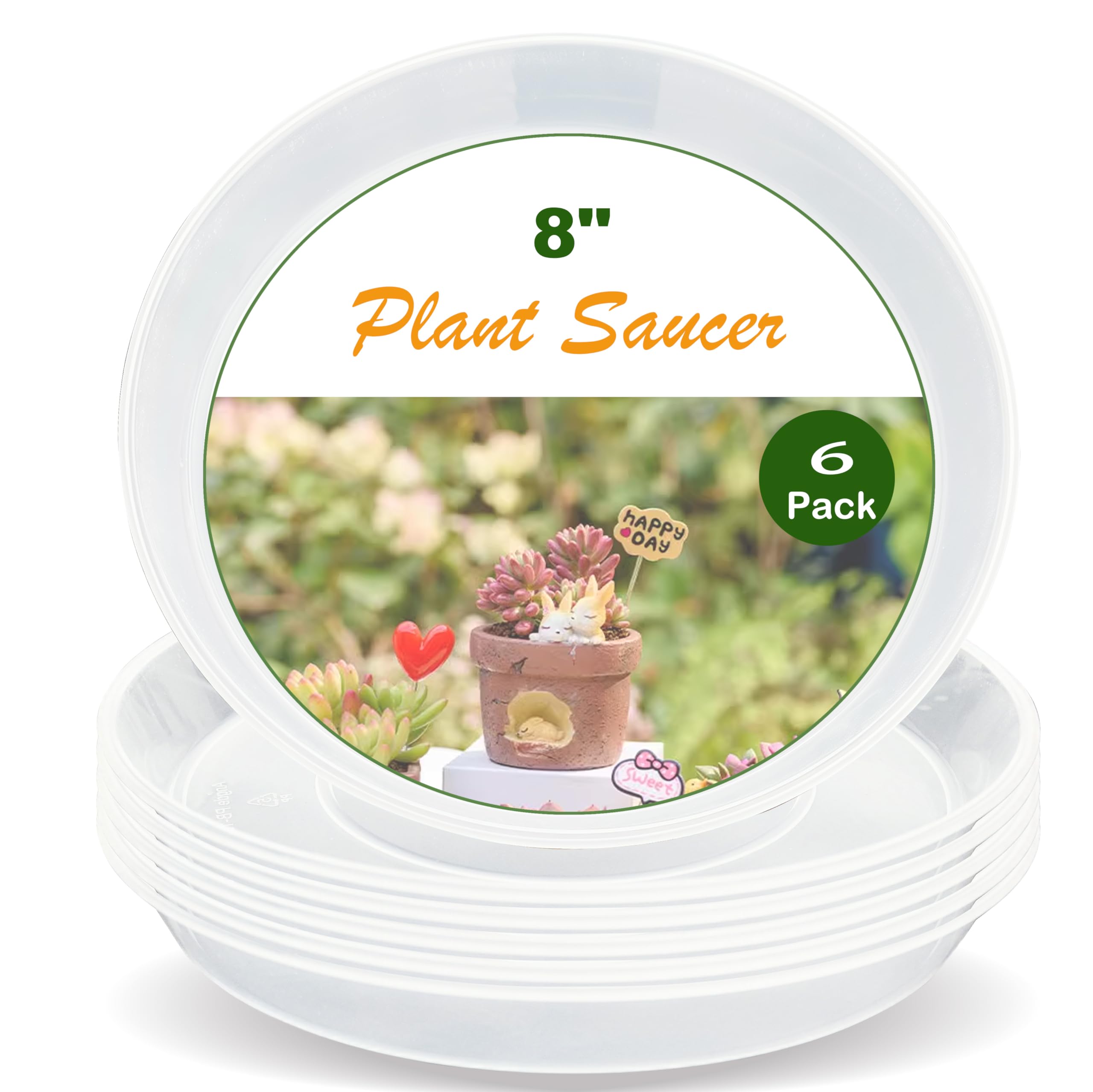 Plant Saucers - 2 Pack, Clear Drainage Trays -10 Plant Saucers - 2 Pack, Clear Drainage Trays -10