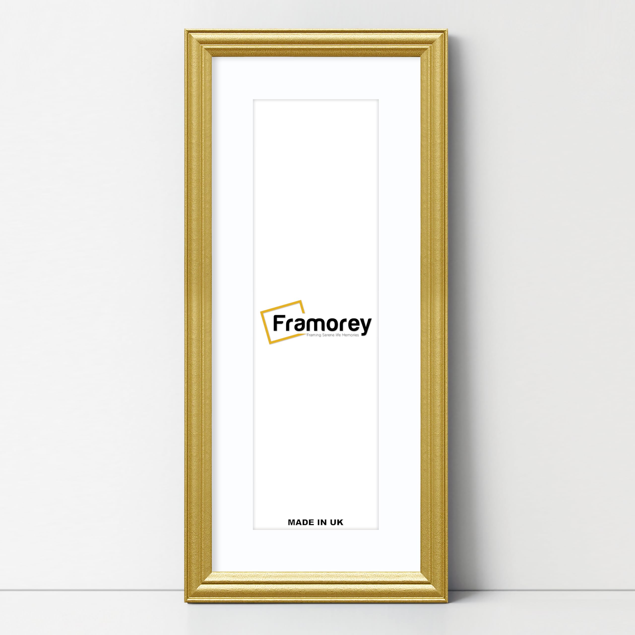 FRAMOREY Panoramic Style Antique LW Picture Frame, 28x16" Gold Photo Frame With 24x12" White Mount Wall Art Poster Frame, Modern Photo Frames, Home Décor Frames