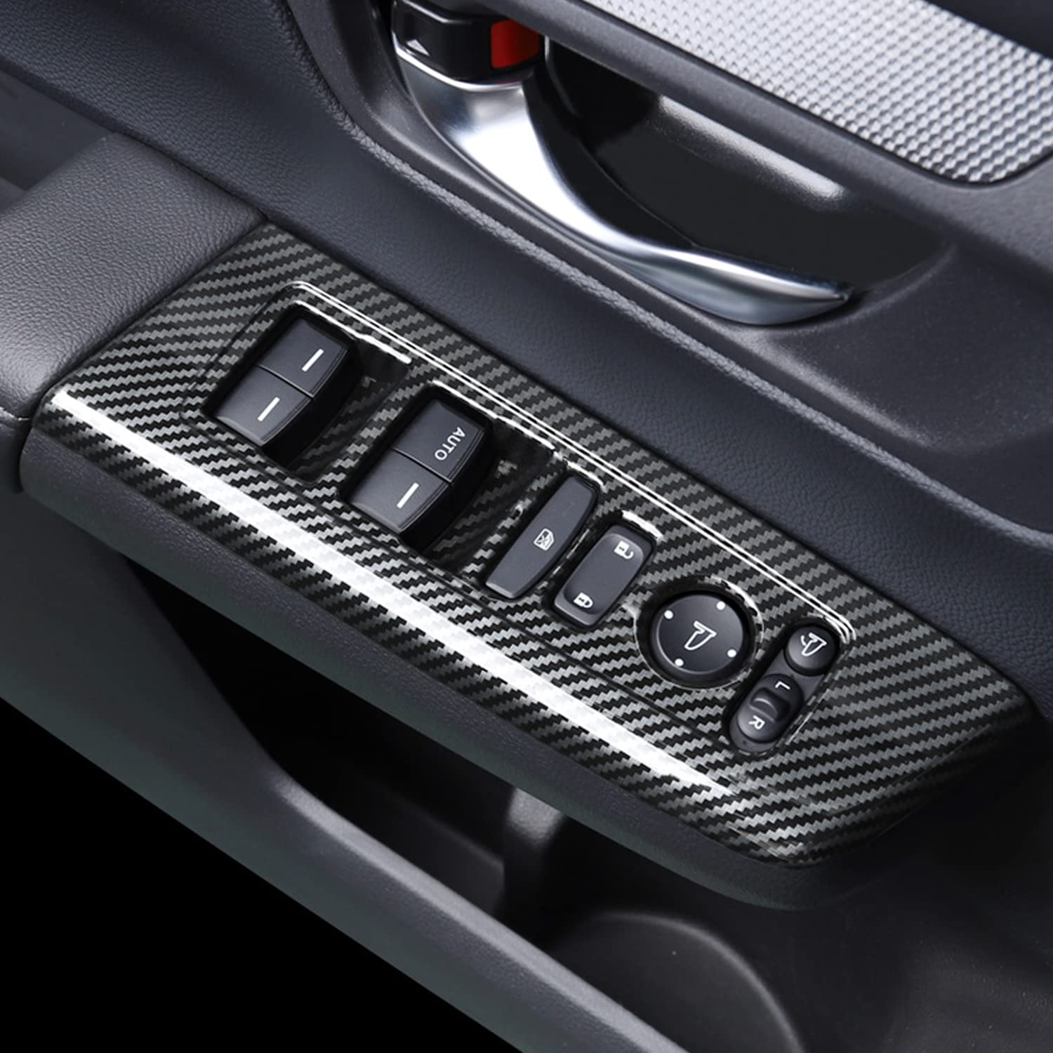 4PCS Carbon Fiber Look Armrest Cover Trim – Fits 2023 Honda CR-V Interior