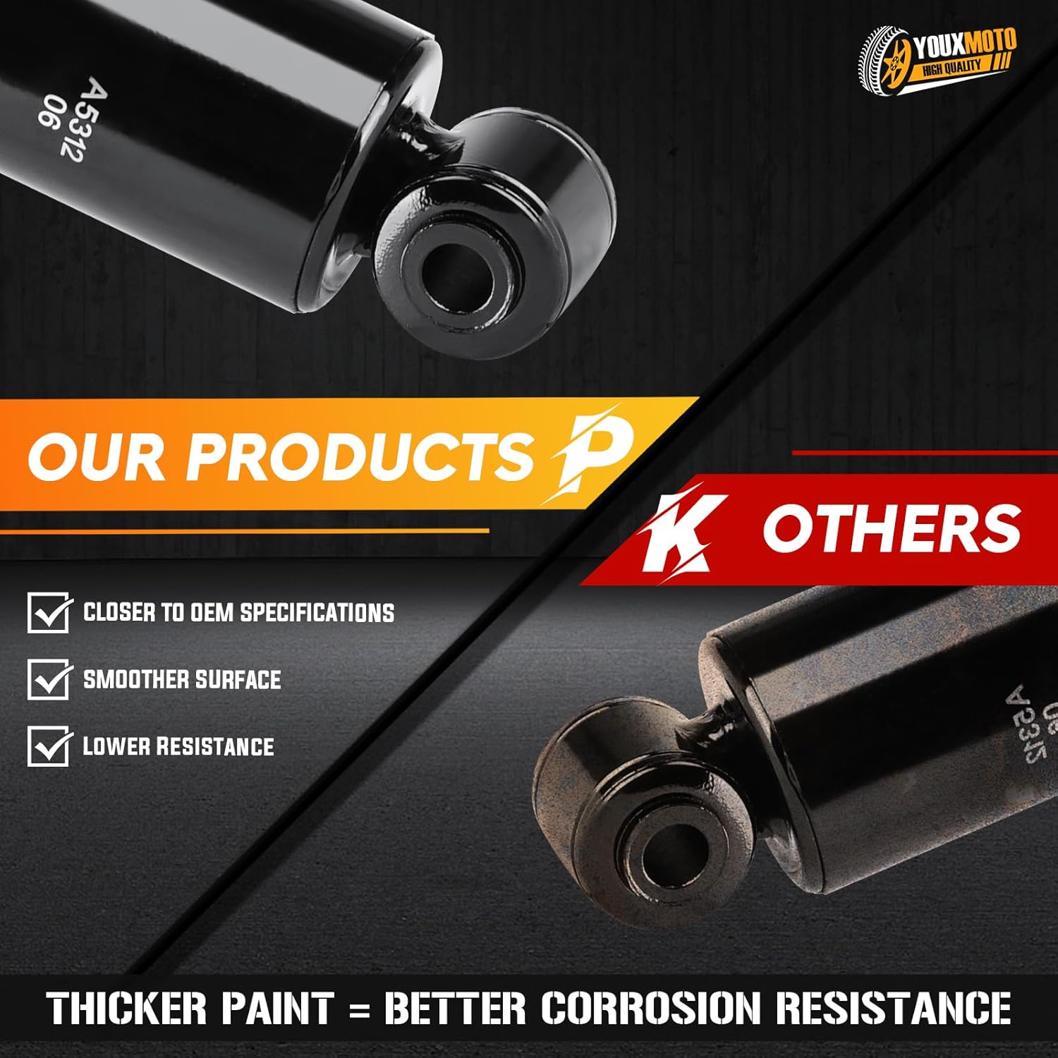Rear Struts Shocks Absorber Fit for Chrysler Town & Country 2008-2016, for Dodge Grand Caravan 2008-2020, for RAM C/V 2012-2015, for Volkswagen Routan 2009-2014, Replace 37290 349073