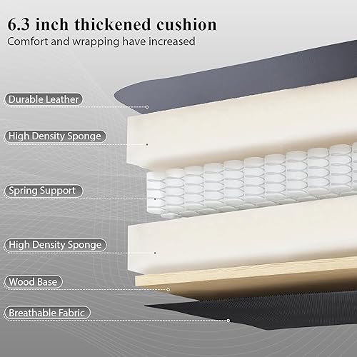 Miniatura 7 de Silla de escritorio de oficina, silla ejecutiva de cuero de oficina, silla de escritorio de espalda alta ergonómica para el hogar con brazos