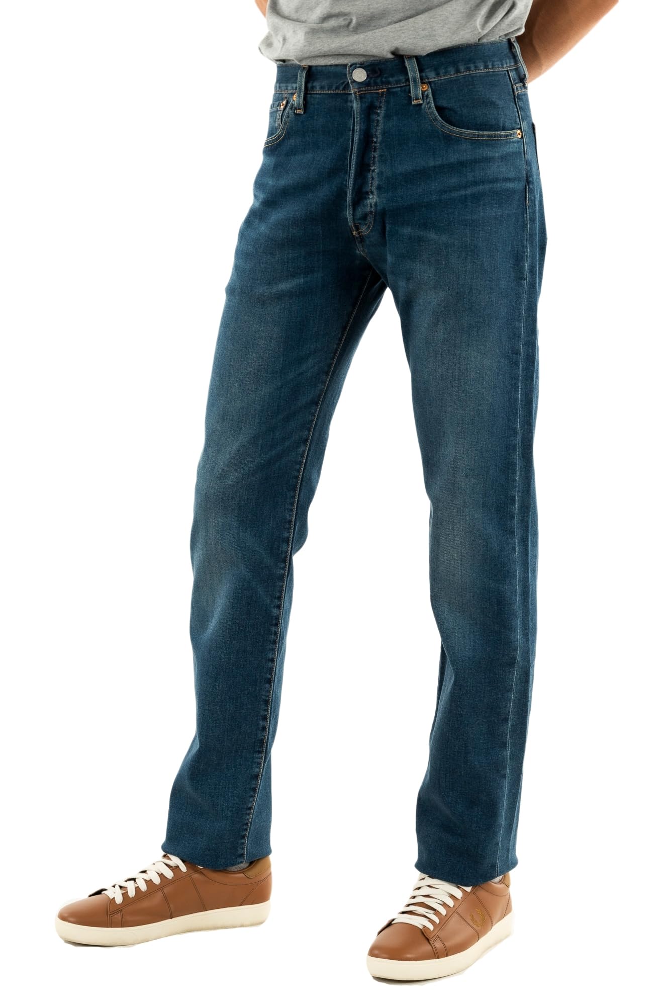 Levi's Erkek 501 Orijinal Fit Düz Kot Pantolon, Mavi Evans