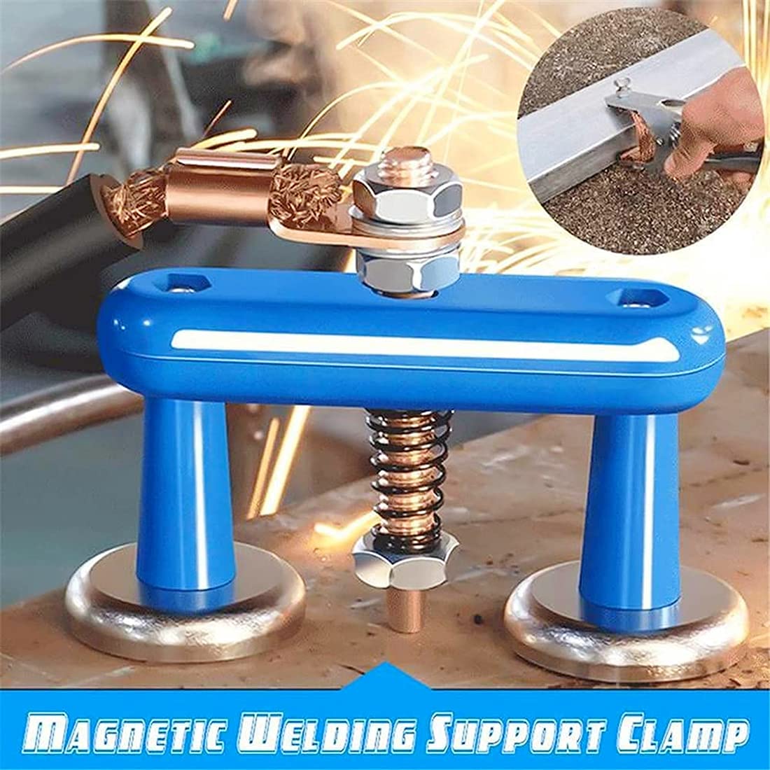 2 PCS Super Magnetic Welding Support Clip Strongly Fixed Grounding Head With Iron Absorption Welding Magnet Head Electric Welding Machine Grounding Clamp