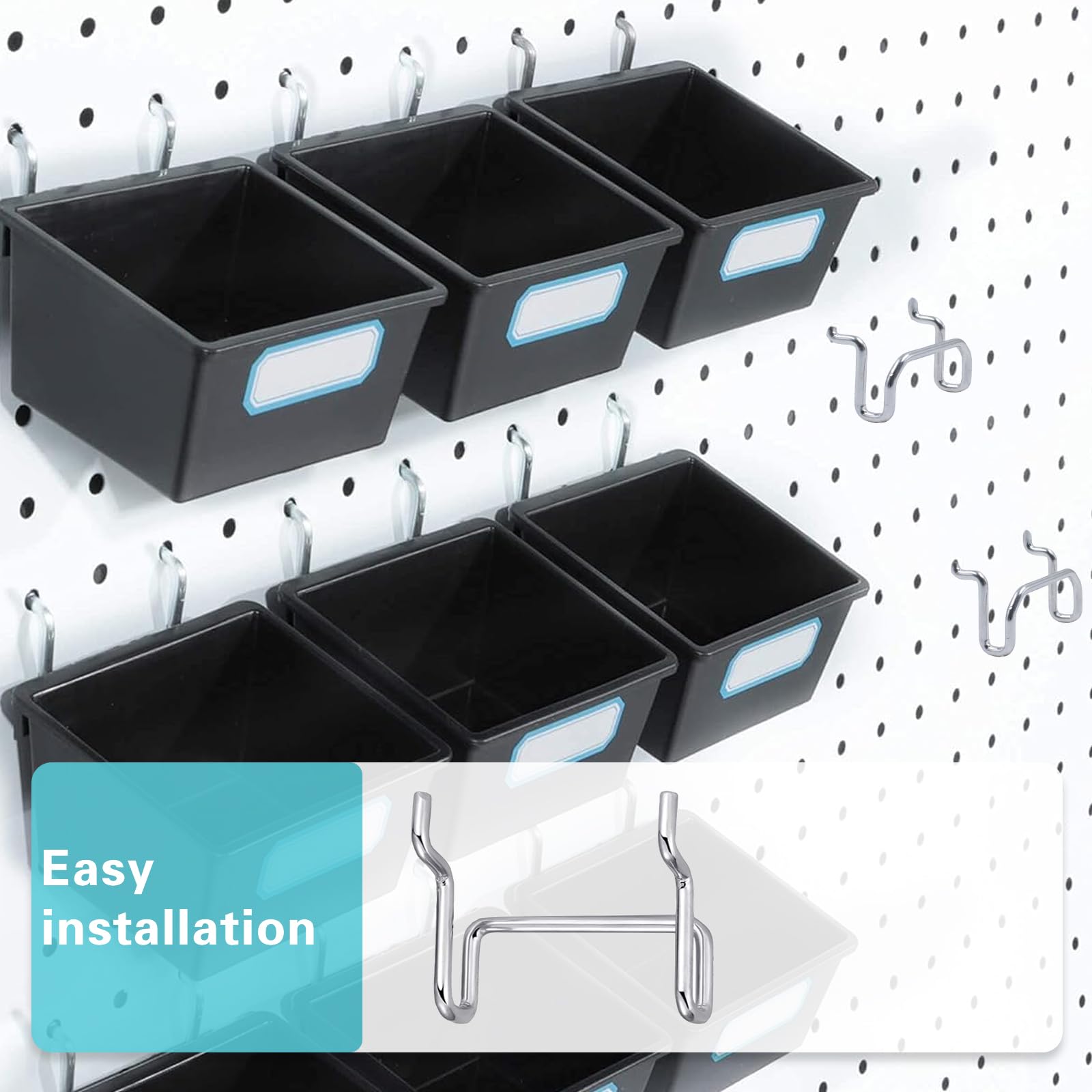 Snapklik.com : 8 PCS Pegboard Bins PegBoard Hooks, Peg Hooks Organizer ...