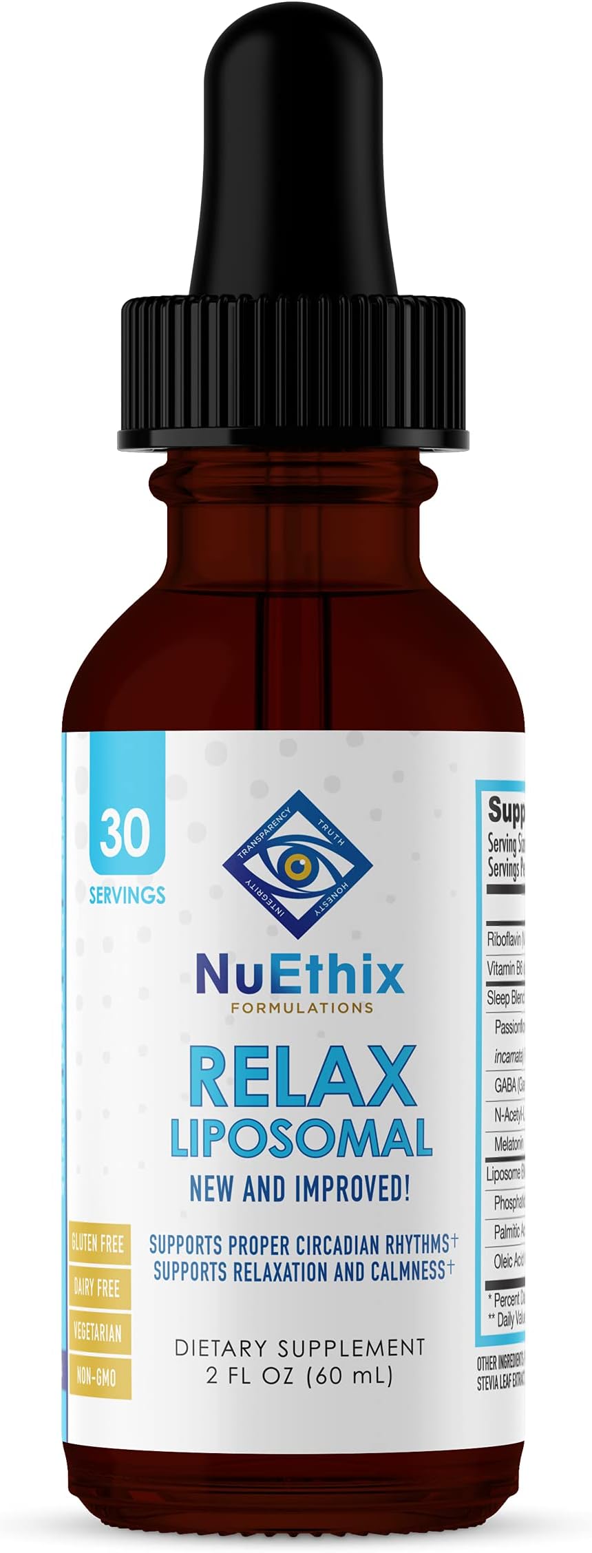 Relax Liposomal Supplement Formula to Support Relaxation, Calm and Better Sleep to End Insomnia, 2 Fluid Ounces, 30 Servings
