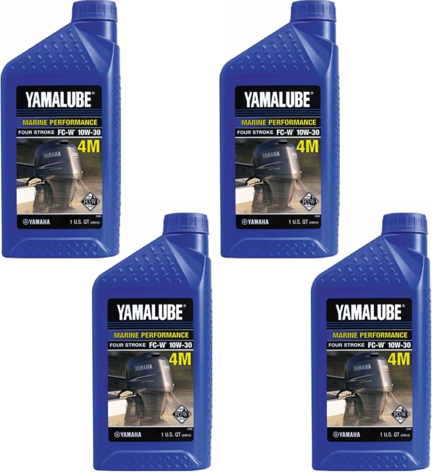 Yamaha New OEM FC-W 10W-30 4-Stroke Engine Oil 1qt QTY 4, LUB-10W30-FC-12