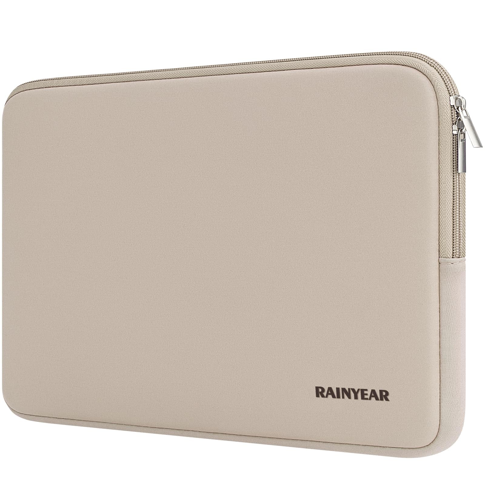 RAINYEAR 15,6 Zoll Laptop Hülle Kompatibel mit 15,6 Zoll Notebook Computer Ultrabook Chromebook Flauschiges Futter gepolsterte Schutzhülle Reißverschlussabdeckung, Khakifarben