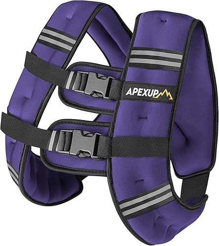 Miniatura 20 de APEXUP - Chaleco con peso de 5, 10, 15, 20, 25 y 30 libras para hombre y mujer, con rayas reflectantes, equipo para entrenamiento de fuerza y correr