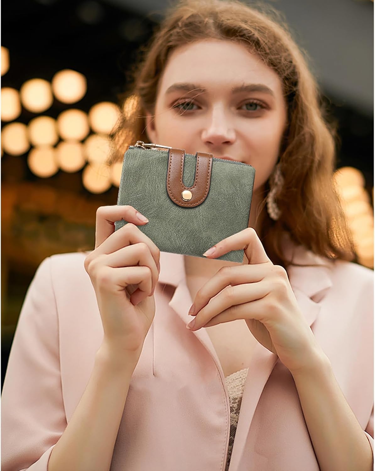 Small Wallets for Women Leather Bifold RFID Blocking Card Holder Compact Wallet Women with Zipper Coin Pocket - Image 6