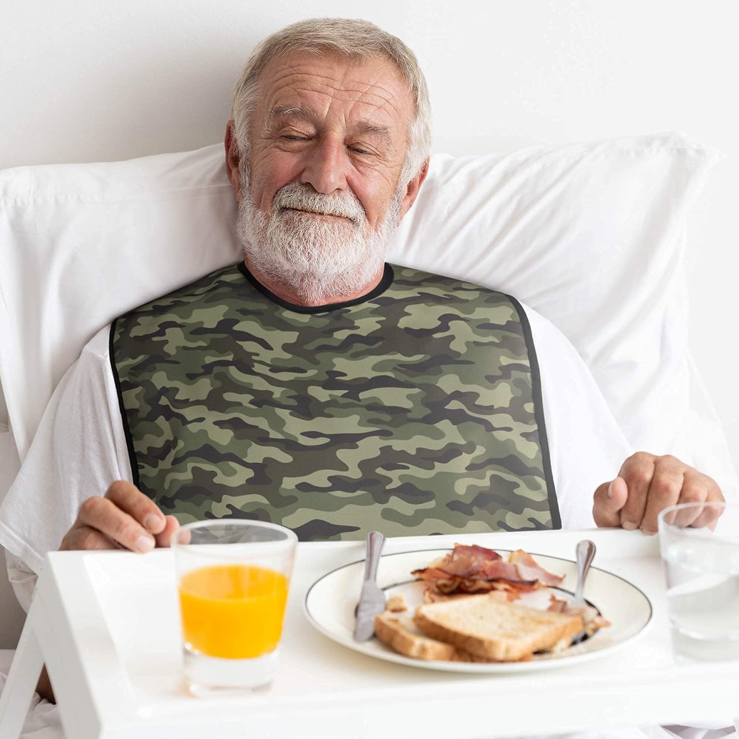 Adult Bibs for Eating: 3 Pack Camo - Reusable Adult Size Bib for Men and Women - Washable Clothing Protector with Crumb Catcher Pocket : Health & Household