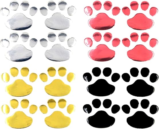 Amazon Xpdesign 猫 肉球 カー バイク ステッカー 車用 デカール シール キズ隠し 追突 あおり 防止 ねこ イヌ ドッグ 4色16枚セット ステッカー デカール 車 バイク