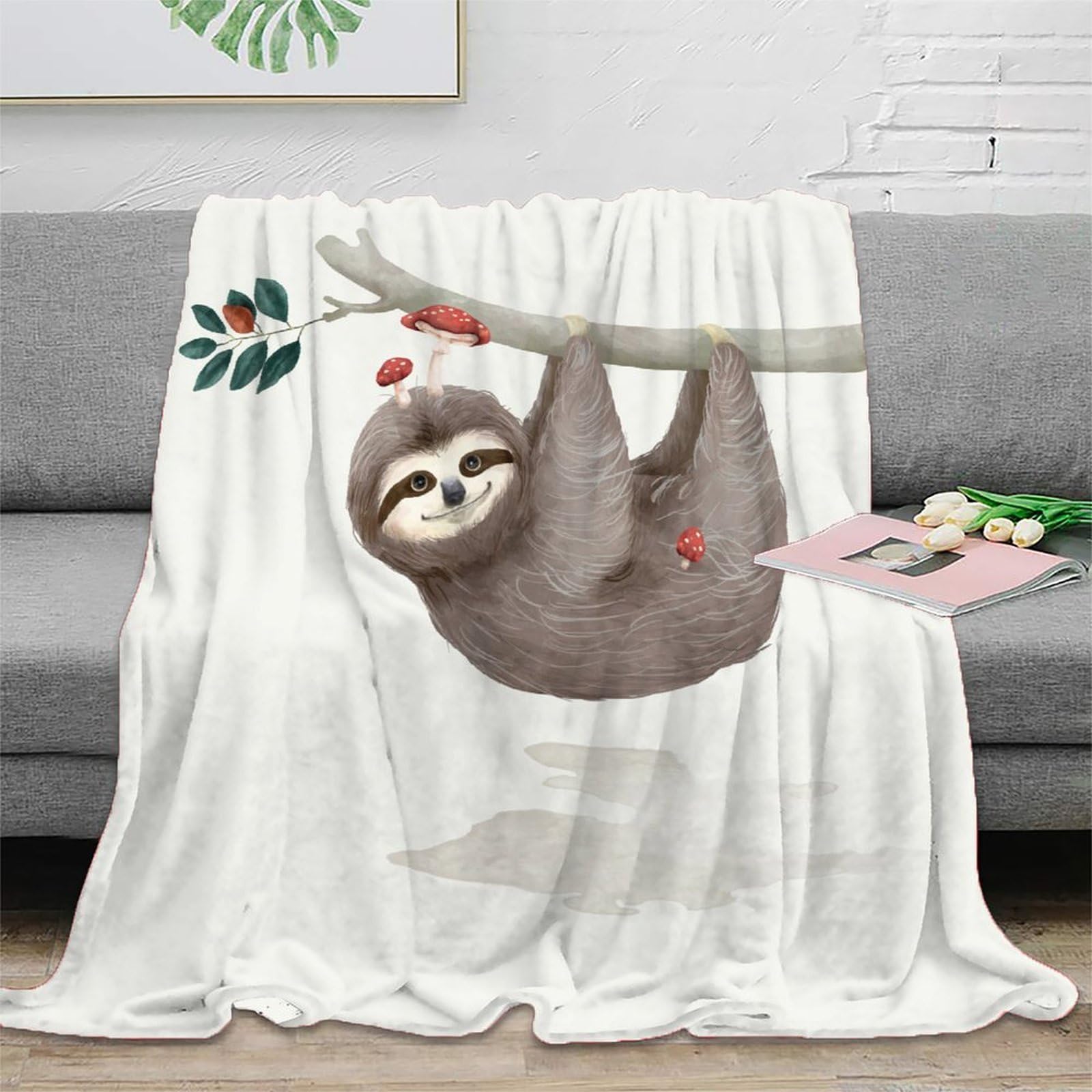 Couverture sloth en microfibre 150x200cm plaid polaire chaud
