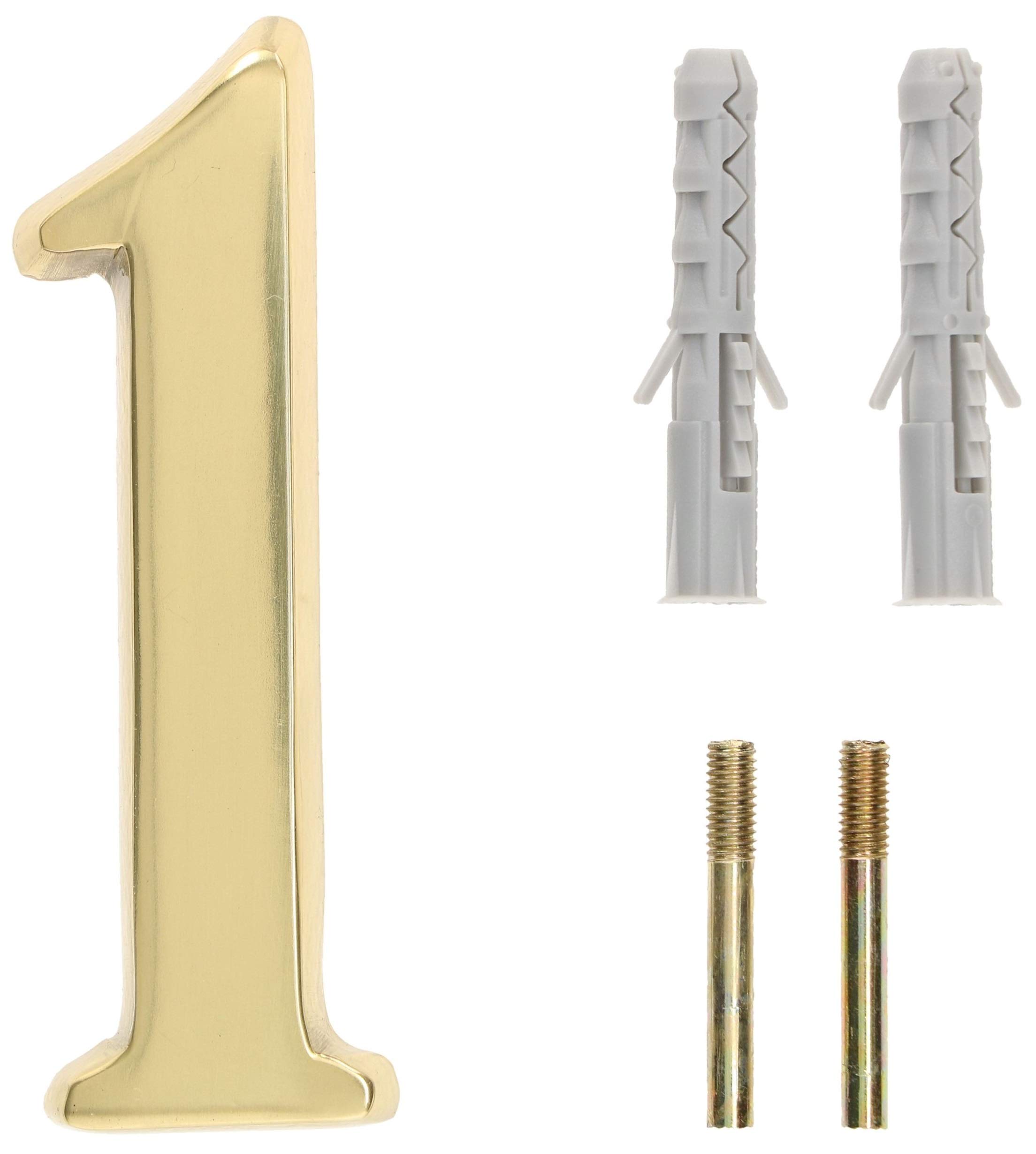 Numero Civico In Ottone Lucido - Targa 3D Elegante Per Casa, 7.5cm (Numero 2) - Foto 9