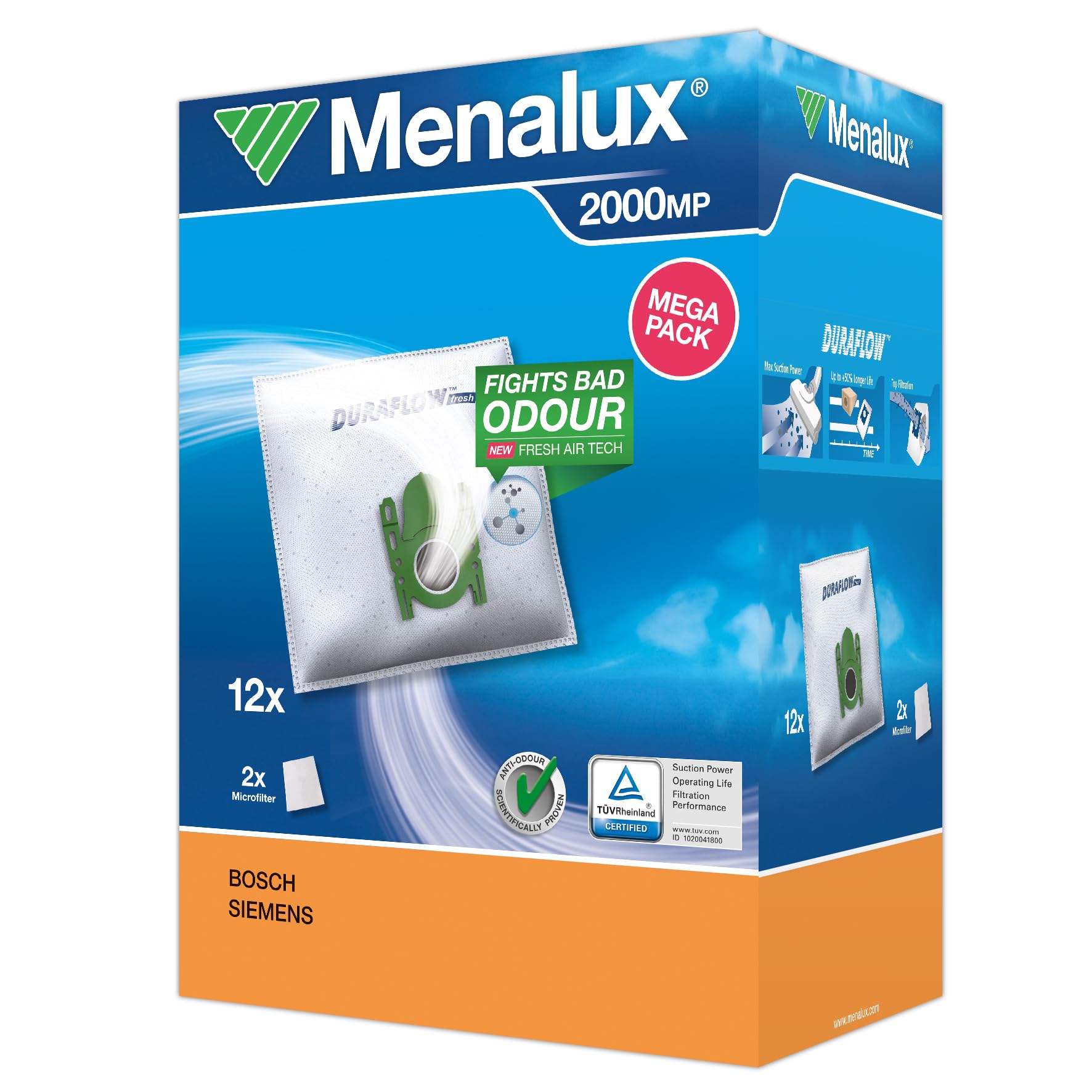 Menalux 2000 MP 12 sacs aspirateur avec 2 micro filtres - 2