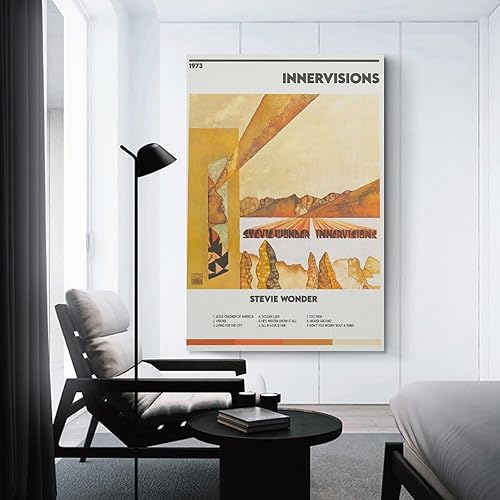 Miniatura 3 de BATTTX Stevie Wonder Innervisions - Póster de lienzo decorativo para pared, sala de estar, dormitorio, decoración, regalo, sin marco, 12 x 18