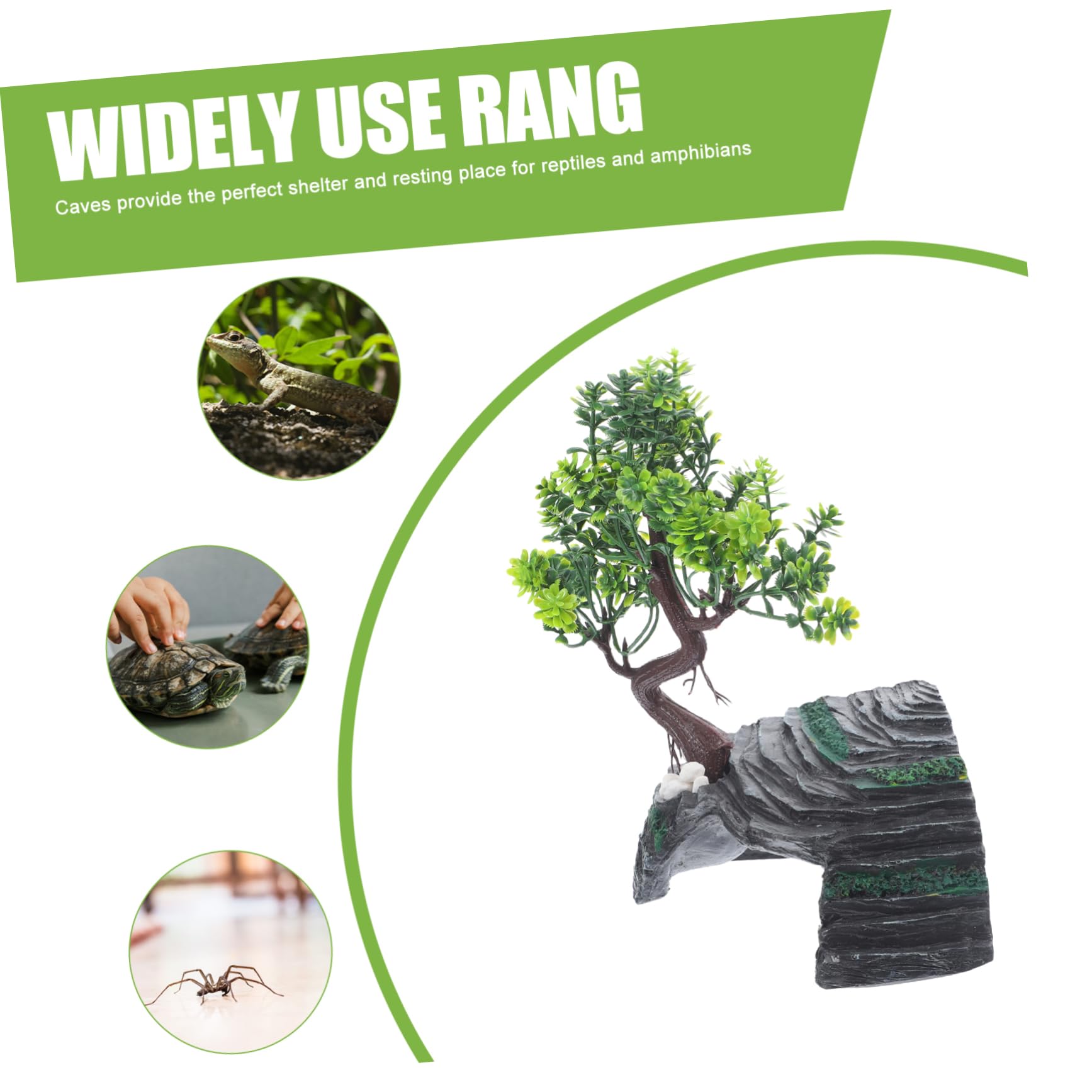 Nascondiglio per Rettili Rifugio Caverna Albero in Resina | Design Realistico Dai Colori Freschi, Riduce la Luce Diurna, Offre Riparo nel Terrario