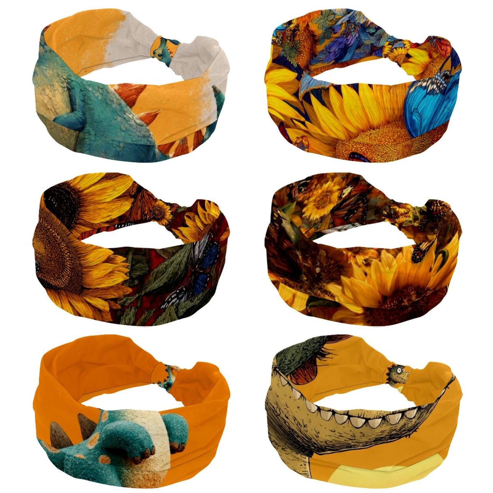Lot de 6 bandeaux élastiques antidérapants pour femme - Pour yoga, entraînement, course à pied, sport