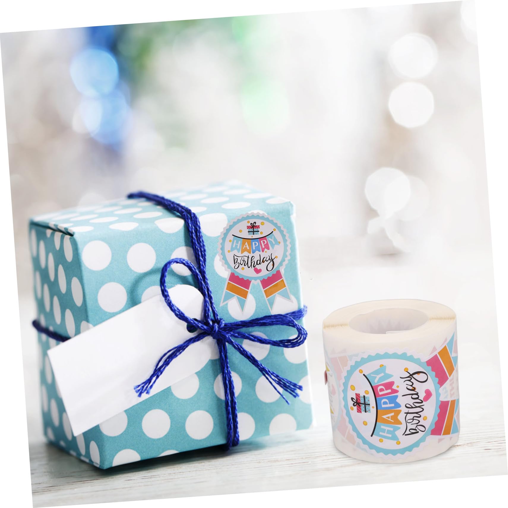 NUOBESTY 4rotoli Etichette Adesive Compleanno Stickers Decorativi Per Compleanno e Decorazioni Multi- Facile Applicare Etichette Autoadesive