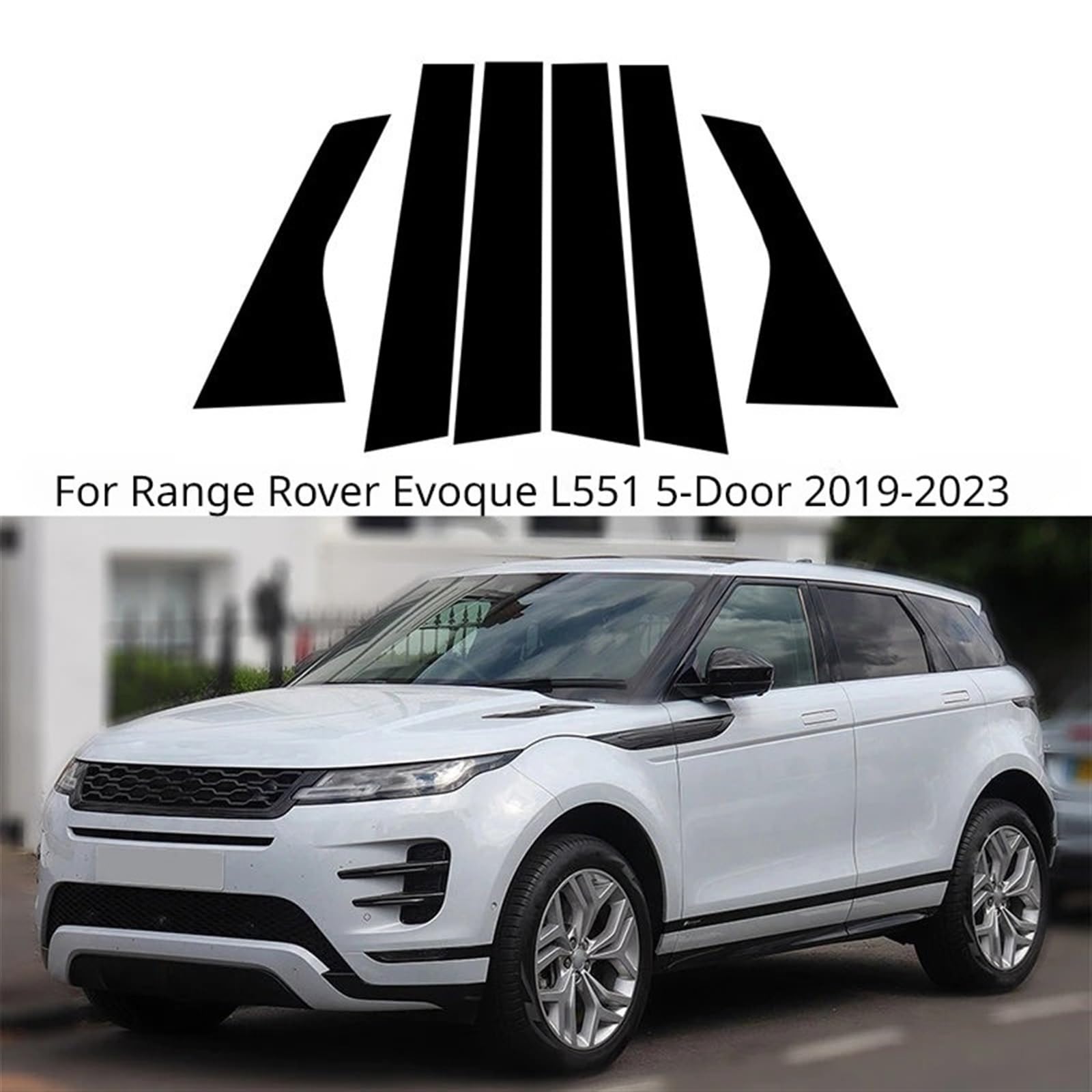 Montanti Auto Adatti per Range Rover Evoque L551 5 Porte 2019-2023 Modanatura Copertura Finiture Adesivi Profilo Montante Portiera
