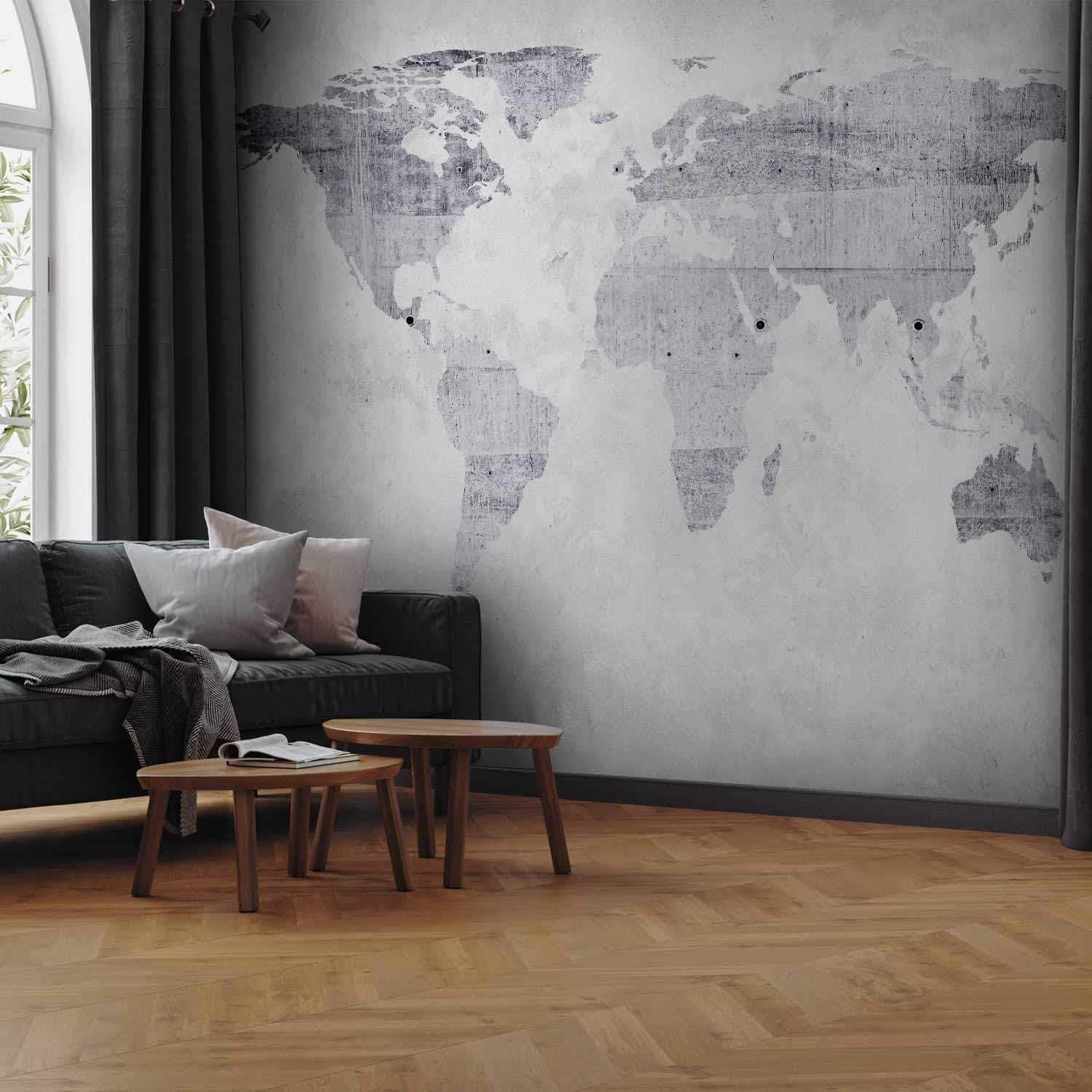 murando - Carta da Parati Moderna per Soggiorno, Mappamondo, 300x210 cm | Fotomurali in TNT, Decorazione da Muro XXL, Carte da Parati Moderne, Effetto, Produzione Europea