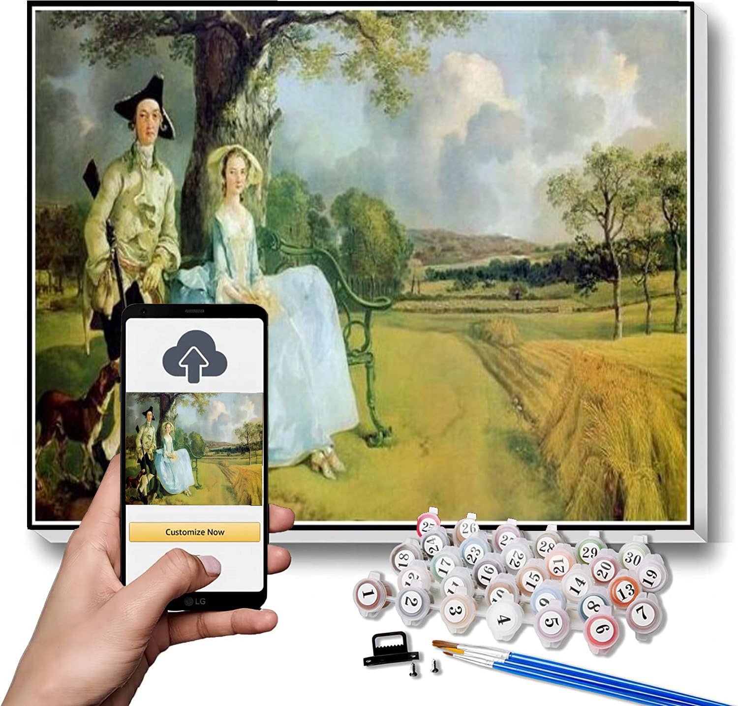 Hhydzq C Paint By Numbers For Adult Mr And Mrs Andrews Painting By Thomas Gainsborough Diy Painting Paint By Numbers Kits On Anvas