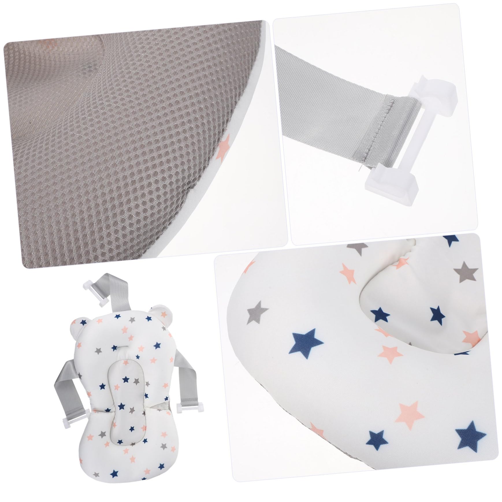 Soporte para Asiento de Baño para Bebés Estructura de Malla Transpirable y Material Pp Seguro, Cuna Flotante Adecuado para Baño de Recién Nacidos y Uso Cómodo