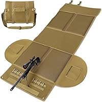Extra Large Shooting Mat with Elbow Wings - Padded Waterproof Prone Rest for Hunting Rifle Range, Portable Roll-Up Non-Slip Durable