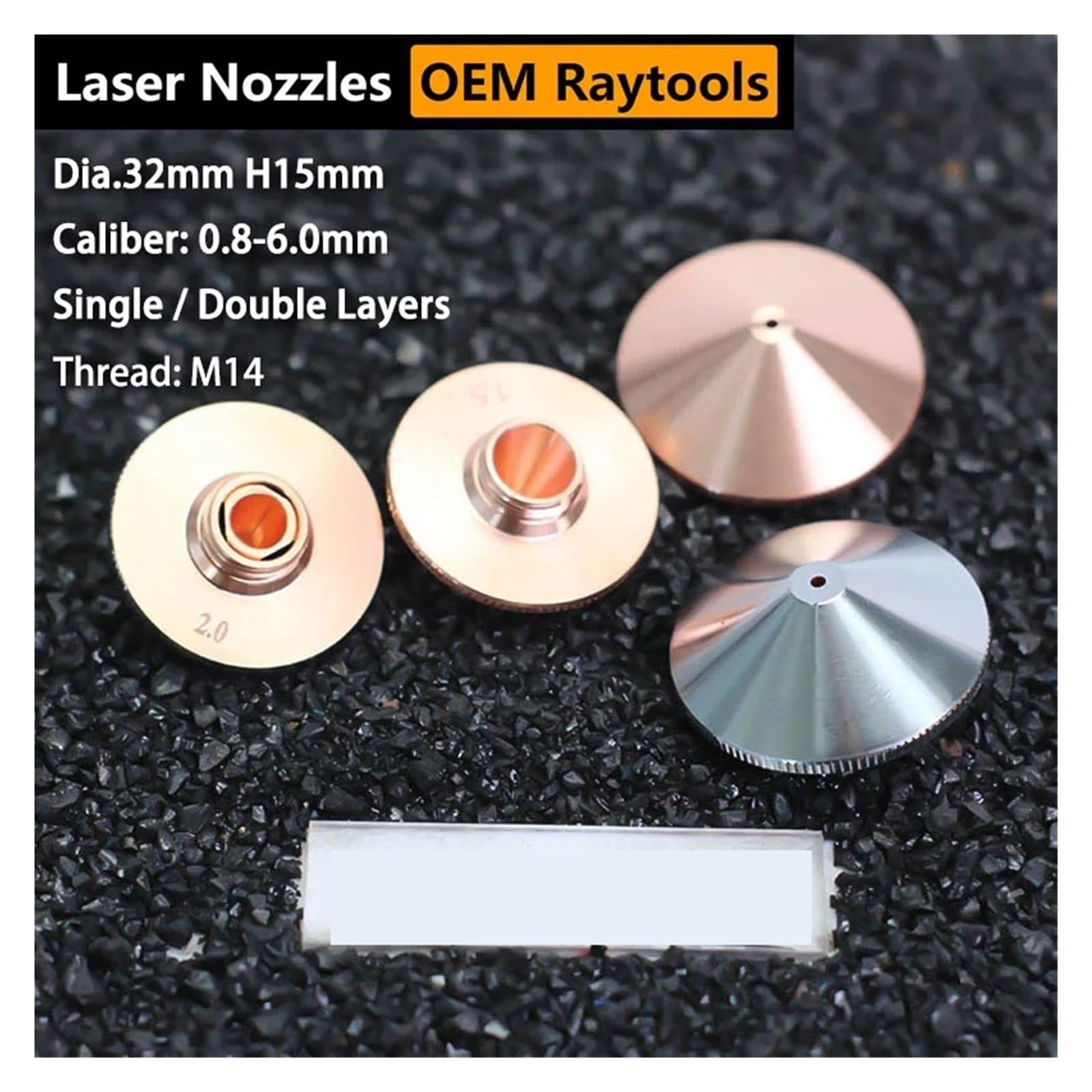 Pojedyncza podwójna warstwa, średnica 32 mm, M14, kaliber 0,8-4,5 mm, do dyszy laserowej maszyny do cięcia włókien