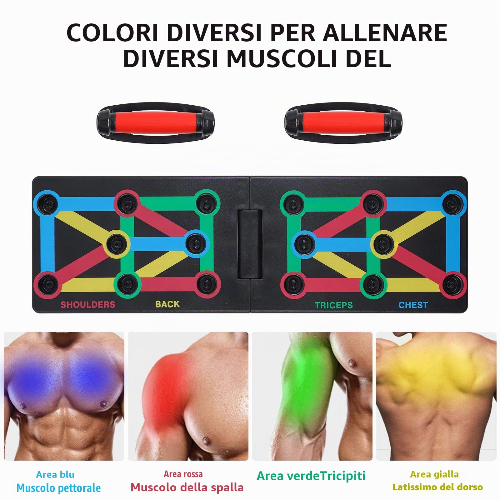 Push Up Rack Board, 12 in 1 Attrezzature per il fitness multifunzione pieghevole a casa, telaio di allenamento push-up portatile, utilizzato per gli uomini donne (12 in 1 push-up board)