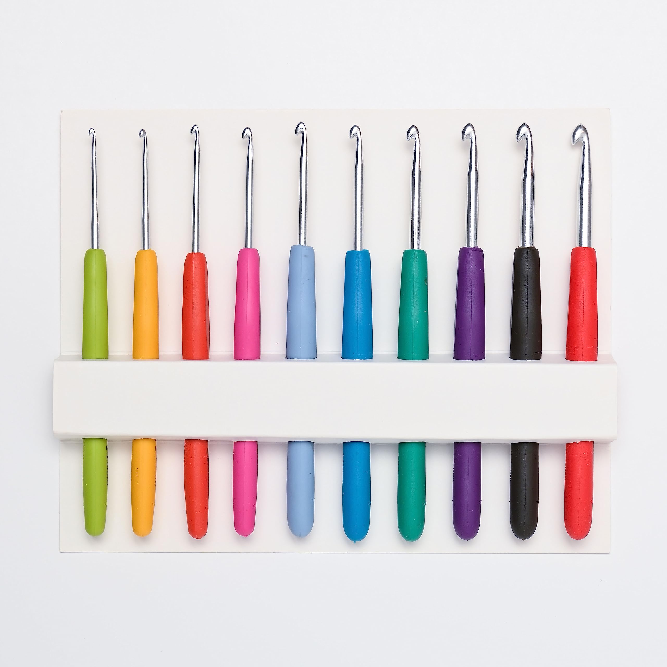 Lelulim™ Set Di Uncinetti Da 10 Pezzi: Manici Ergo In Gomma, Misure Da 2.25 A 6.00 Mm