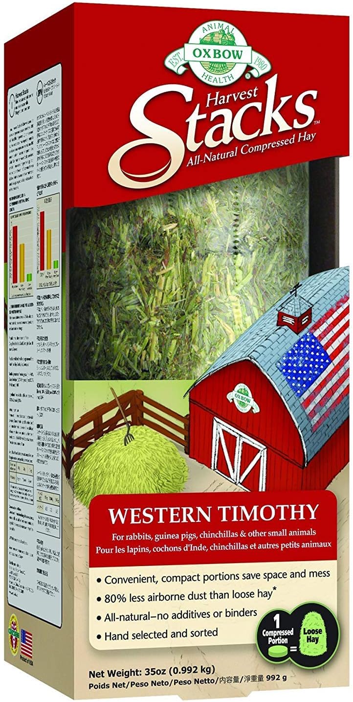 Oxbow Harvest Stacks, Timothy Hay, Rabbit & Guinea Pig Hay, Low Dust, 35 oz