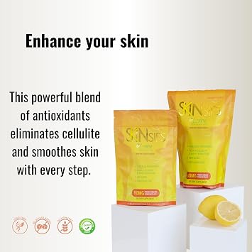 Skin Health & Energy Boost Drink Mix- Sugar Free, SOD B (TM), Antioxidants from French Melon Concentrate, On the Go Stick Packs, Lemon, 30 Pack