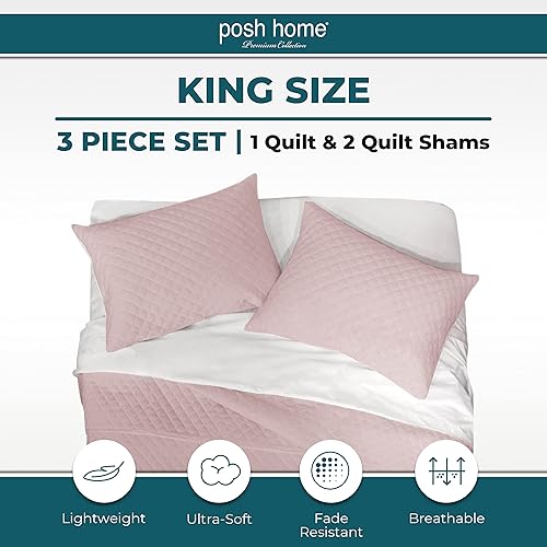 Miniatura 3 de Posh Home Juego de edredón de tamaño King manta de mezcla de algodón de punto jersey colcha ligera colcha de verano colcha acolchada colcha ligera