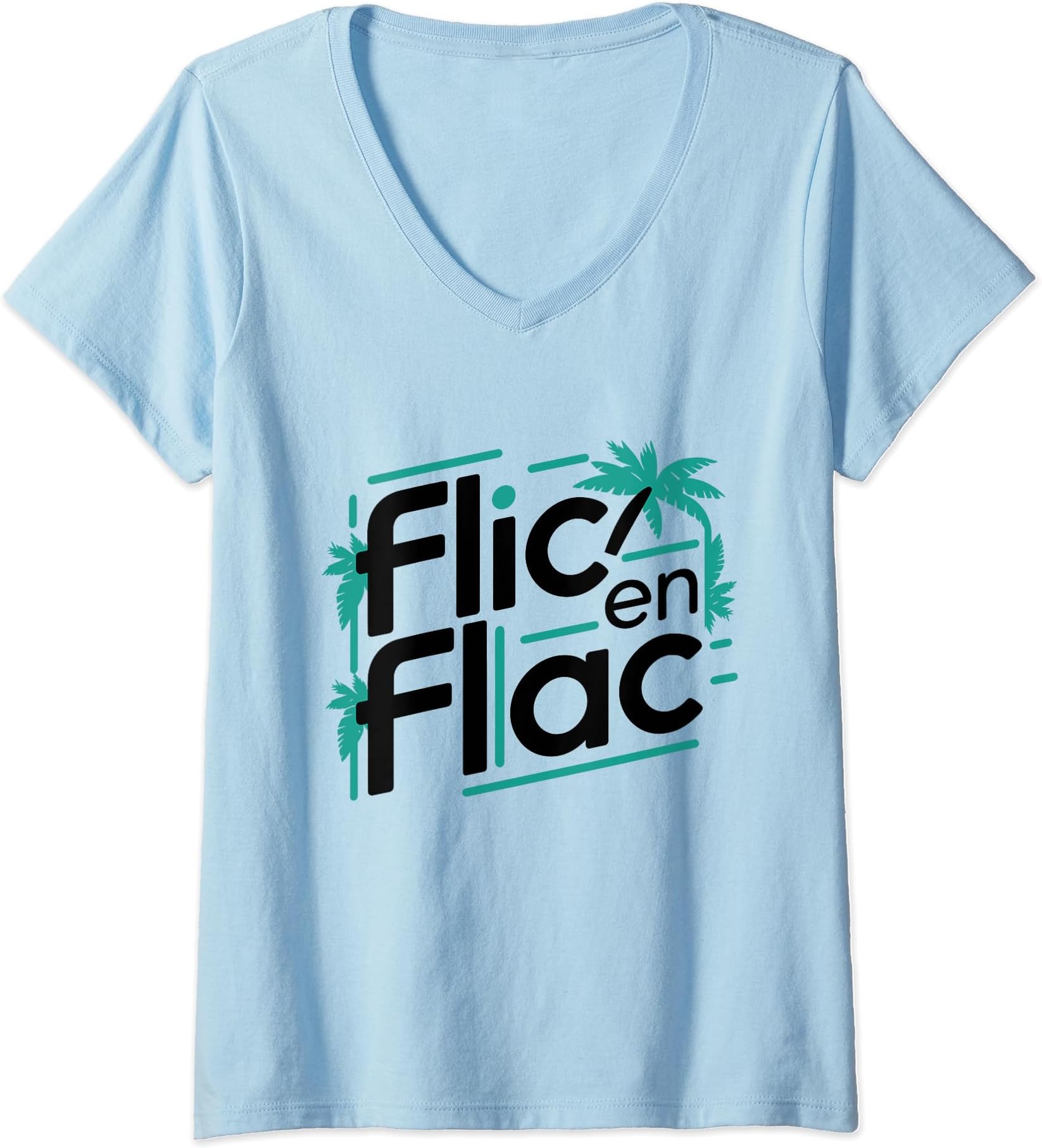 Mauritius Flic en Flac DesignWomens Flic-en-Flac Mauritius V-Neck T-Shirt
