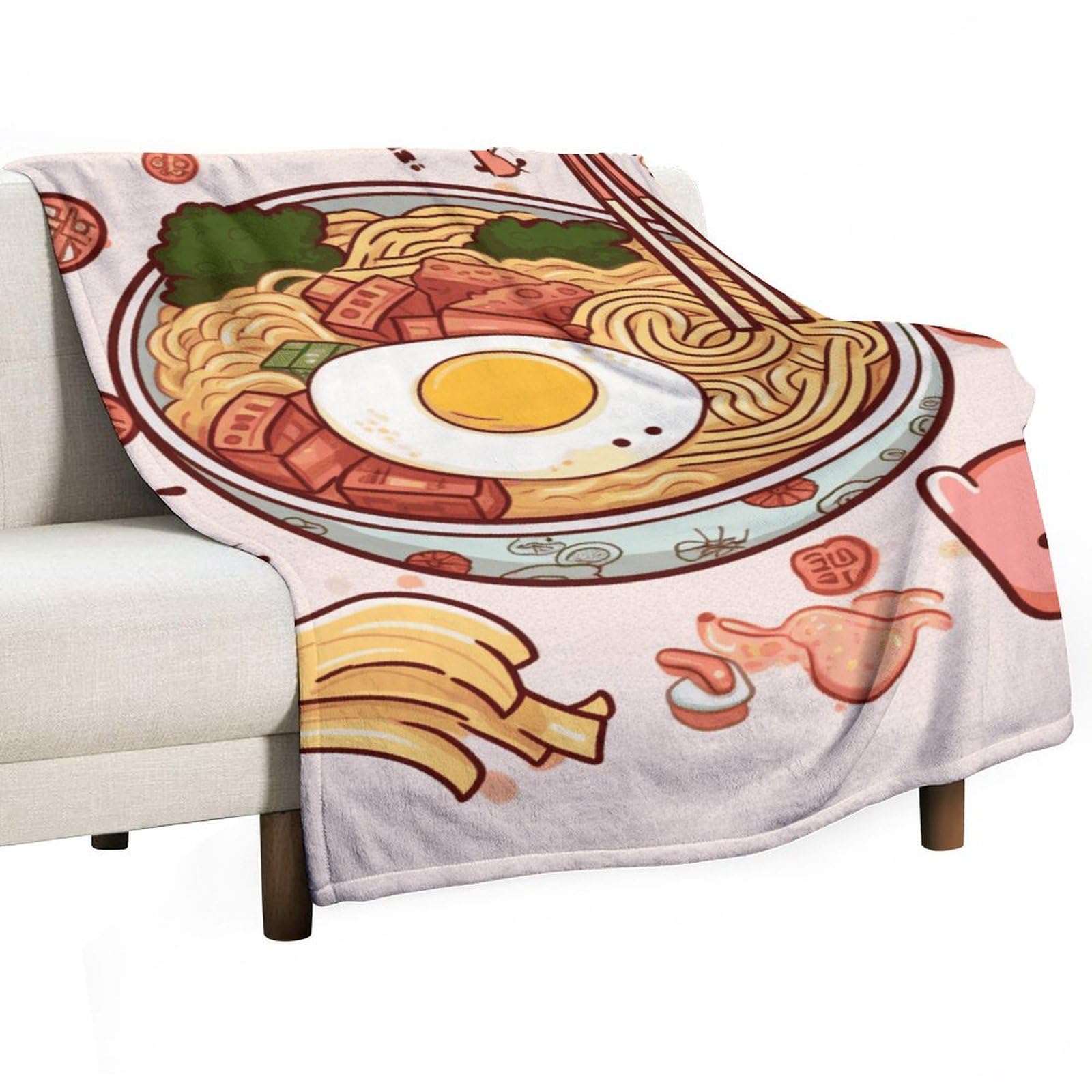 Couverture en flanelle douce anti-froid plaid ramen léger lit canapé
