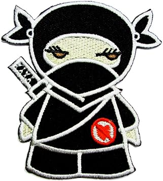 Graphic Dust Ninja SD Embroidered Iron on Patch Warrior Applique Samurai