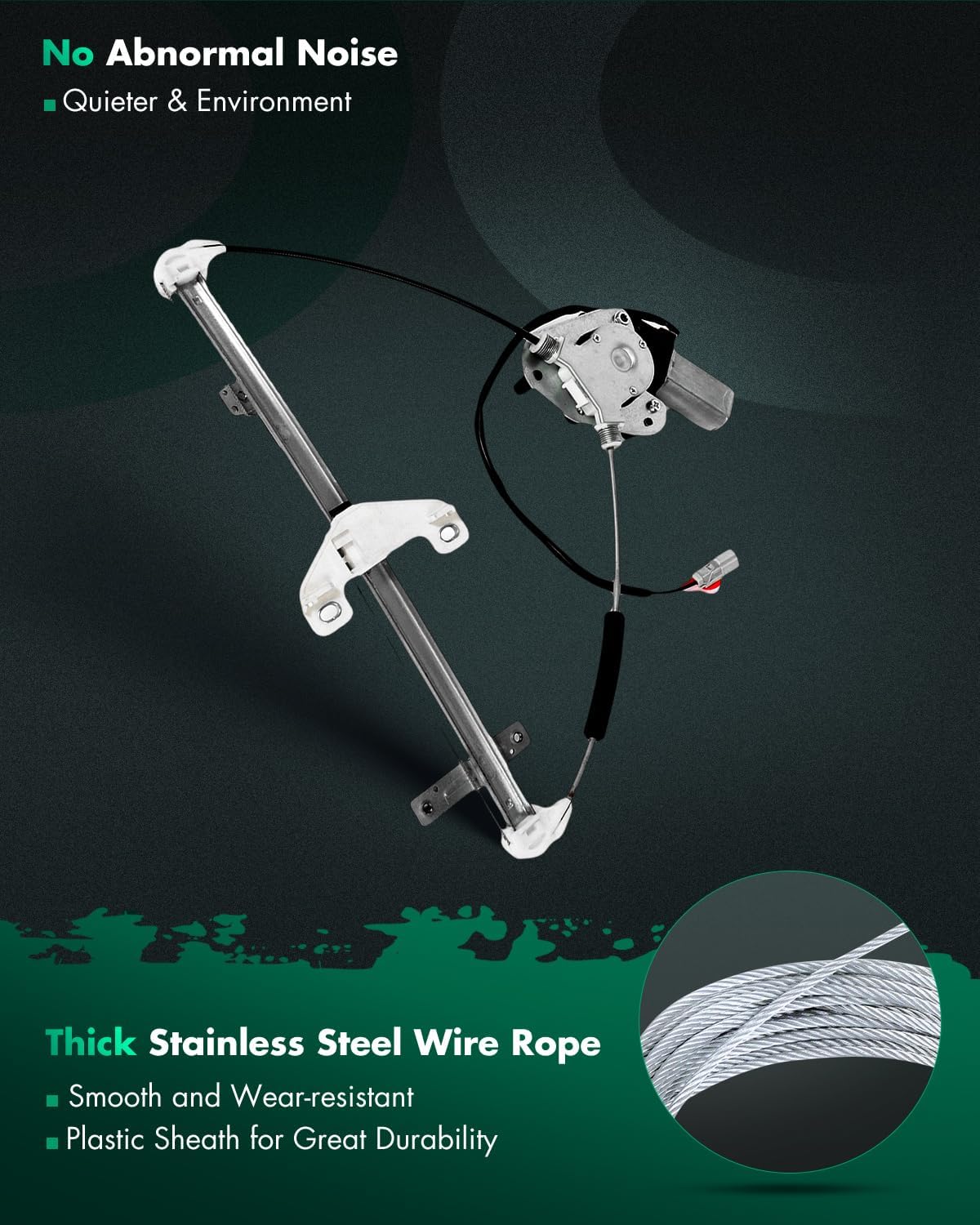 SCITOO 741-744 72750-S5D-A01 72750-S5D-A02 72750S5DA05 Rear Driver Side Window Regulator W/Motor Compatible for Honda Civic 2001-2005