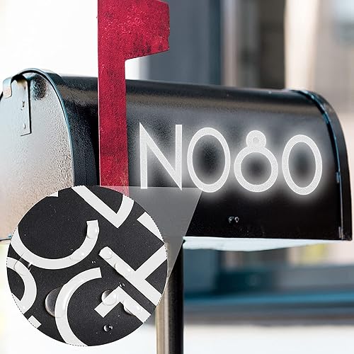 Miniatura 3 de 110 calcomanías reflectantes de vinilo para número de buzón, letras mayúsculas, impermeables, para residencia, apartamento, oficina, habitación,