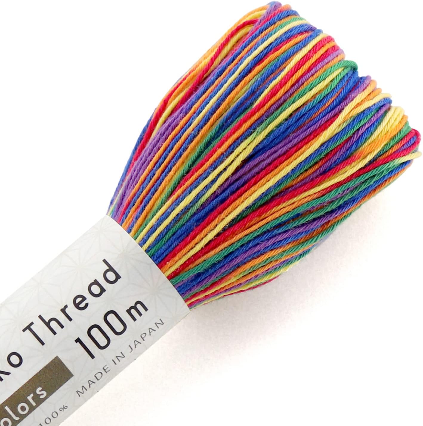 Olympus Thread Olympus sashiko Thread 111 yd Cotton Quilting Boro Embroidery (301 Rainbow)