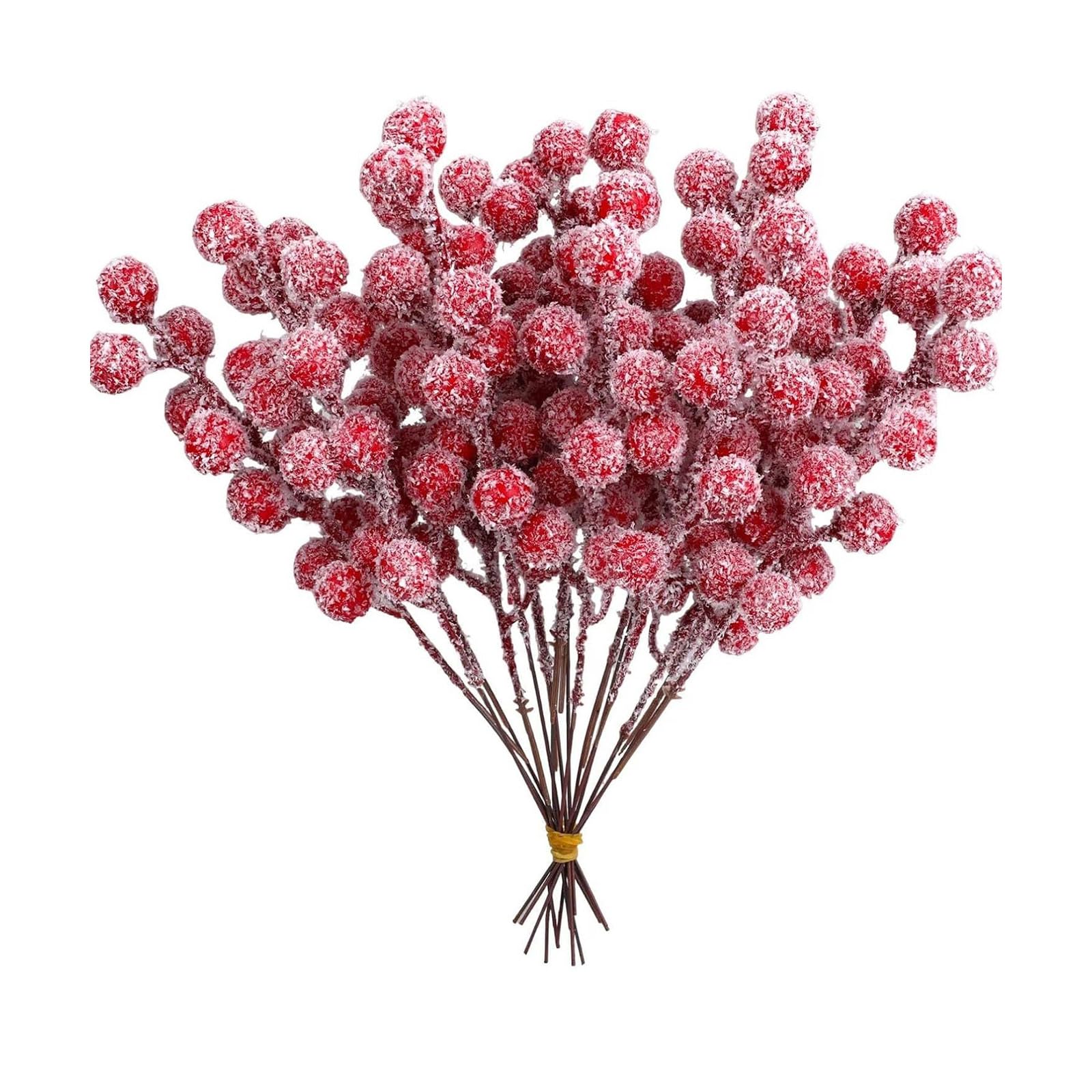 carotoe 20Pcs Bendable Berries Artificial Red Foam Berries Branches for Christmas Tree Wreath Holiday Table Centerpieces Red Branches