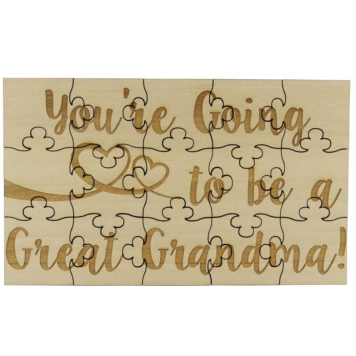 FashionJunkie4Life You're Going to Be a Great Grandma 15 Piece Basswood Jigsaw Puzzle, Surprise Pregnancy Announcement (WD01CT)