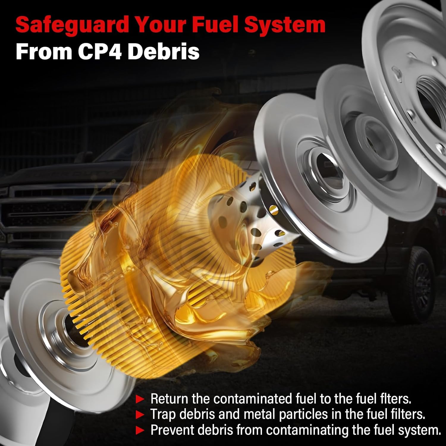 CP4-6.7F-BP-G2.1 CP4 Disaster Prevention Bypass Kit Fit for 2011-2022 Ford F250 F350 F450 F550 Super Duty 6.7L for Powerstroke Diesel，OEM # 7031190