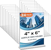 Vista 8 de EHWINE Soporte acrílico para letreros de 8.5 x 11 pulgadas, paquete de 10 soportes de doble cara para letreros de mesa, marco de fotos acrílico